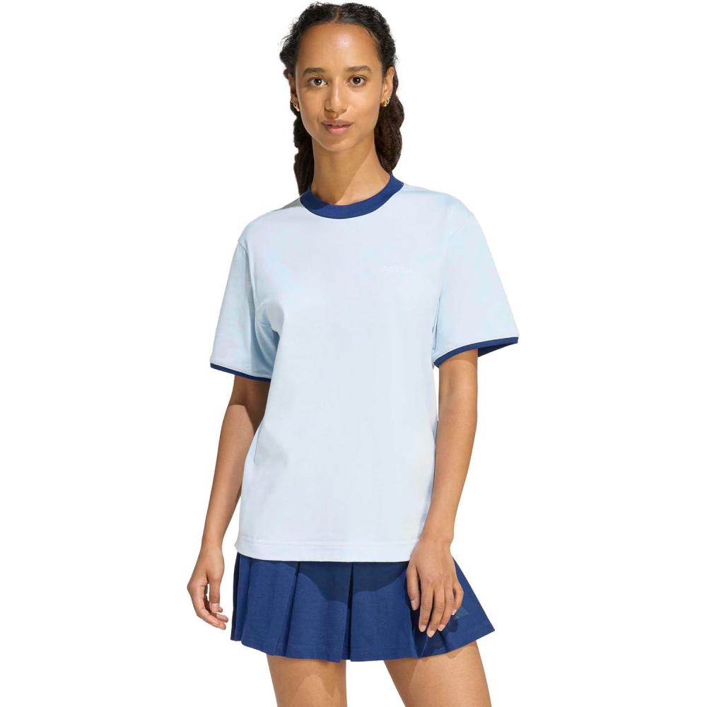 image:imageadidas Womens Seasonal Essentials Colorpop TShirt with EmbroideCrystal SkyWhite