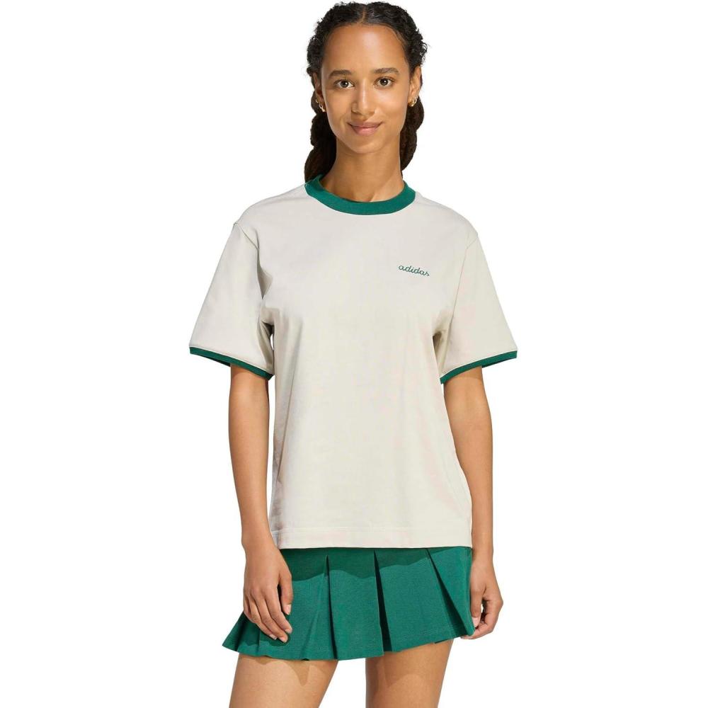 image:imageadidas Womens Seasonal Essentials Colorpop TShirt with EmbroideWonder AluminaCollegiate Green