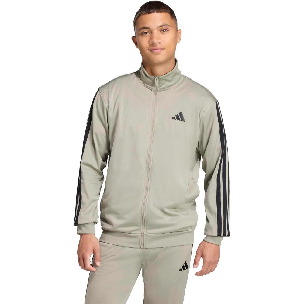 image:imageadidas mens Essentials Warmup 3stripes Track TopSilver Pebble