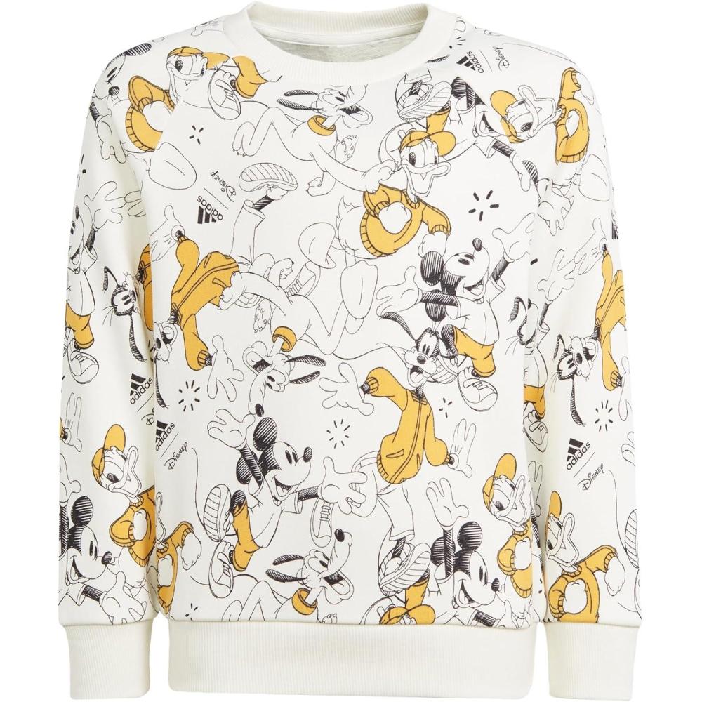 image:imageadidas unisexchild Disney Mickey Mouse SweatshirtOff WhitePreloved YellowBlack