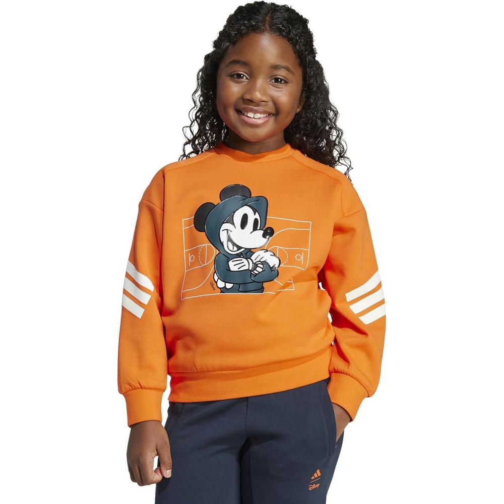 image:imageadidas unisexchild Disney Mickey Mouse SweatshirtSemi Impact OrangeOff White