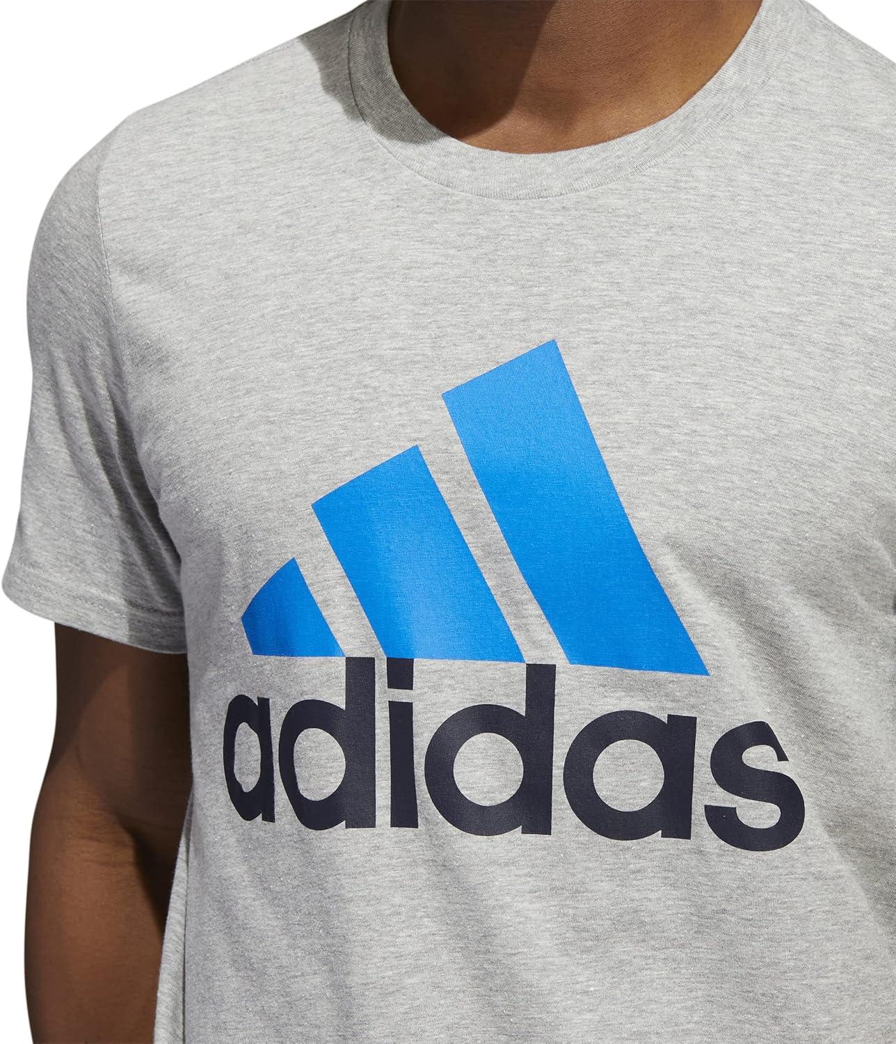 image:imageadidas Badge of Sport Tee MensMedium Grey HeatherBlue RushInk