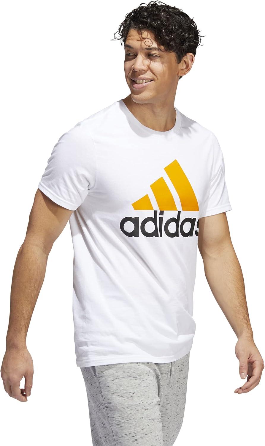 image:imageadidas Badge of Sport Tee MensWhiteBright OrangeBlack