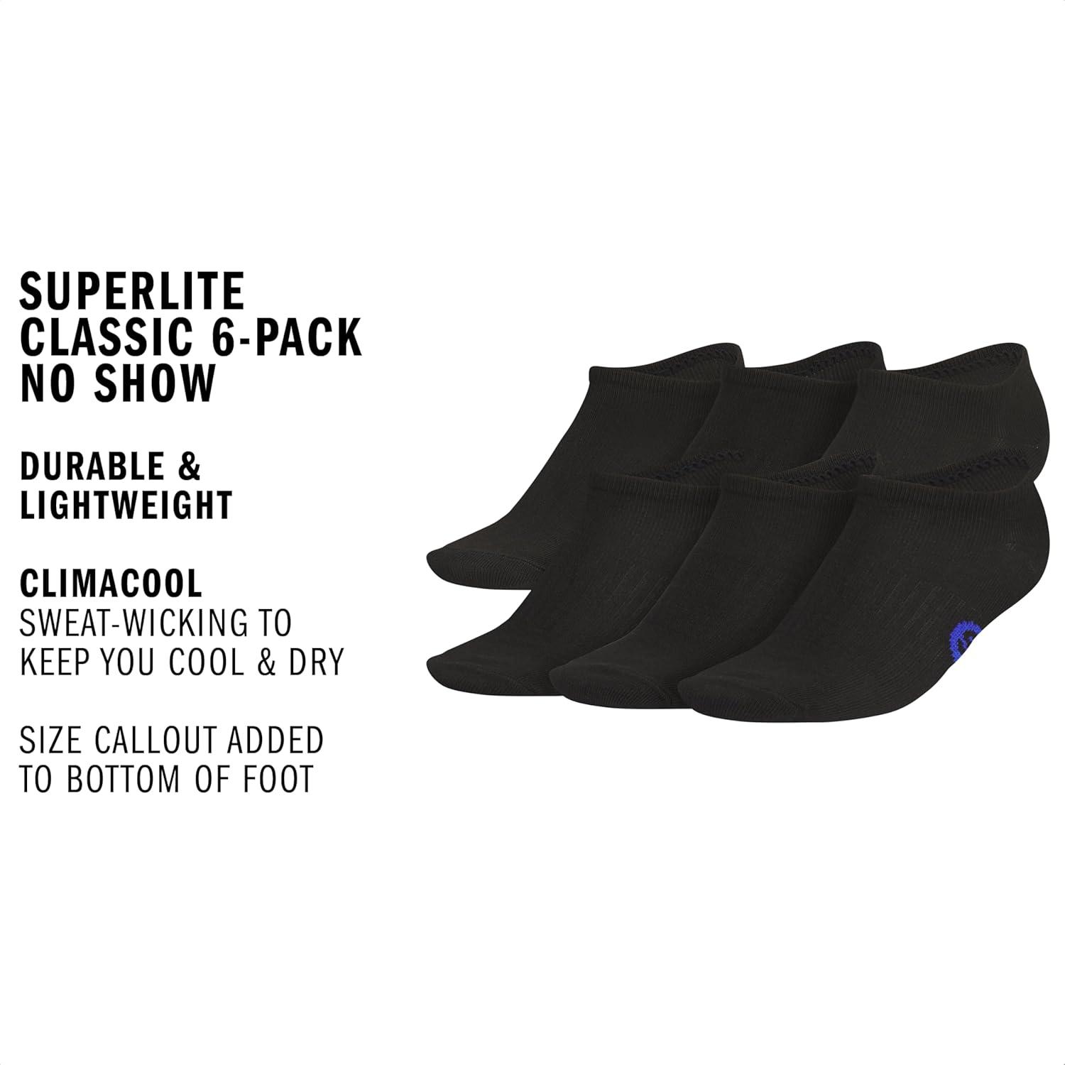 image:imageadidas Kids Superlite No Show Socks for Boys amp Girls 6 Pairs LightweightBlackBright RedSemi Flash Green