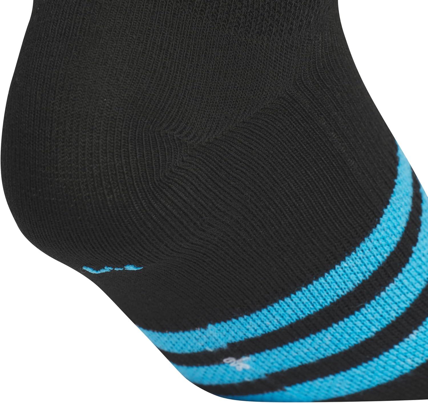 image:imageadidas Kids Superlite No Show Socks for Boys amp Girls 6 Pairs LightweightBlackLucid AquamarineWhiteGirls30
