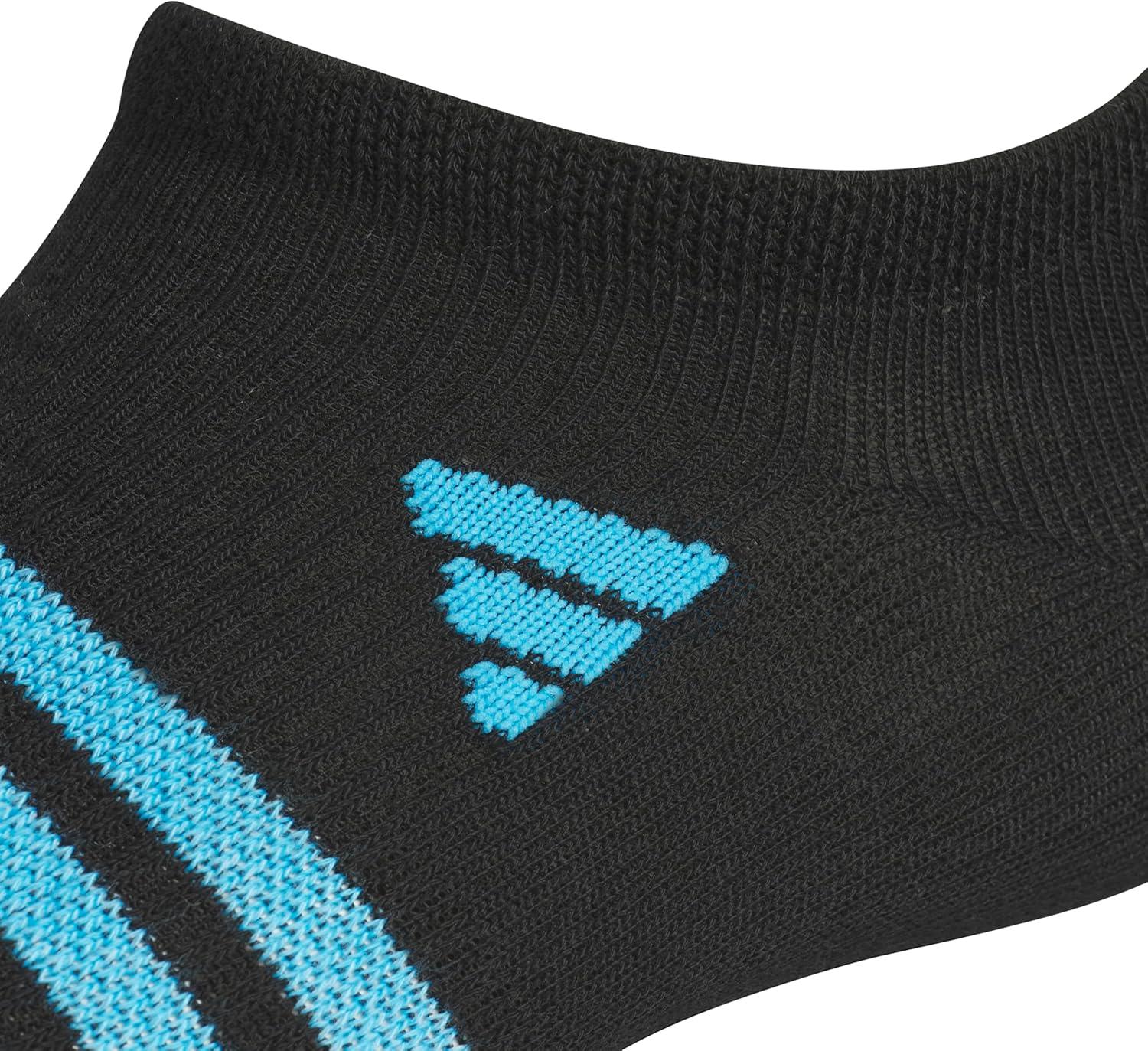 image:imageadidas Kids Superlite No Show Socks for Boys amp Girls 6 Pairs LightweightBlackLucid AquamarineWhiteGirls30