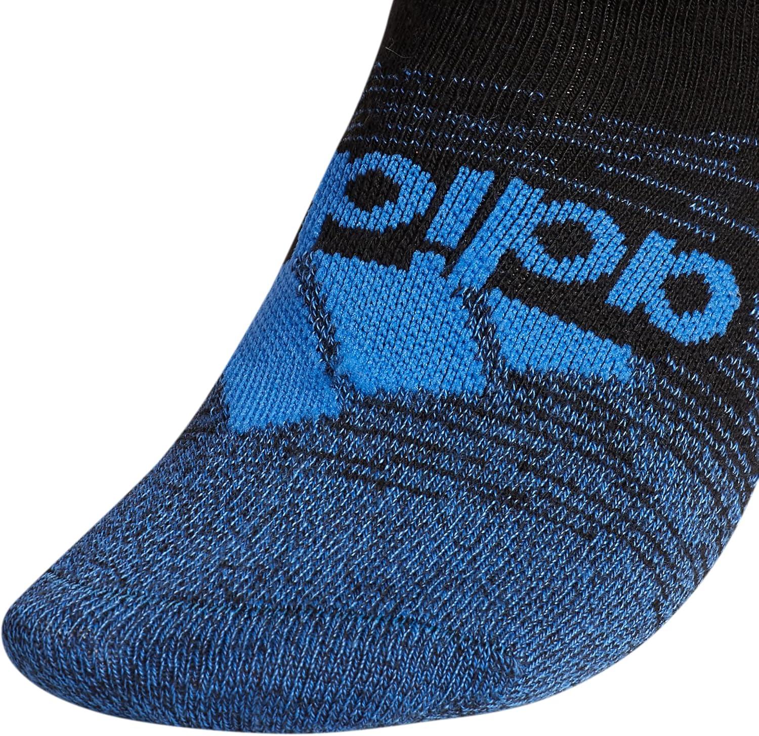 image:imageadidas Kids Superlite No Show Socks for Boys amp Girls 6 Pairs LightweightBlackTrue BlueSignal Green