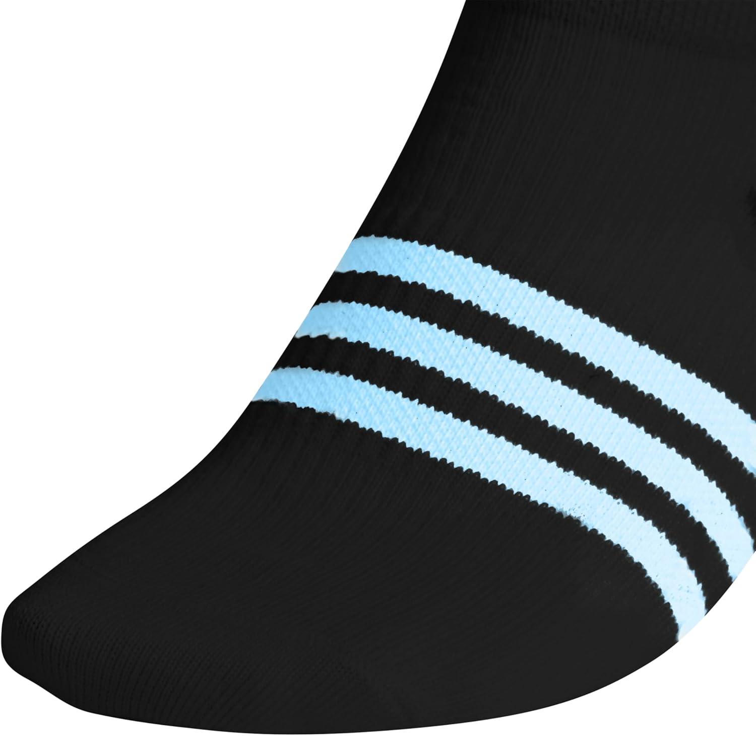 image:imageadidas Kids Superlite No Show Socks for Boys amp Girls 6 Pairs LightweightBlackWhiteSemi Blue BurstGirls30