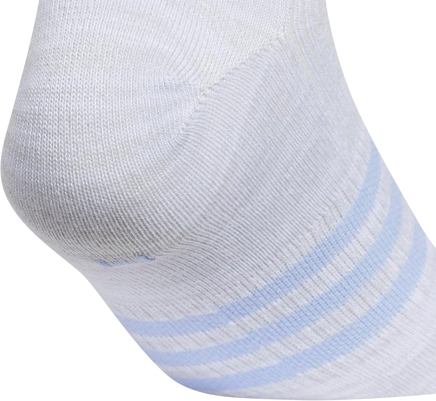 image:imageadidas Kids Superlite No Show Socks for Boys amp Girls 6 Pairs LightweightBlue SparkSemi Pink SparkClear Mint GreenGirls30