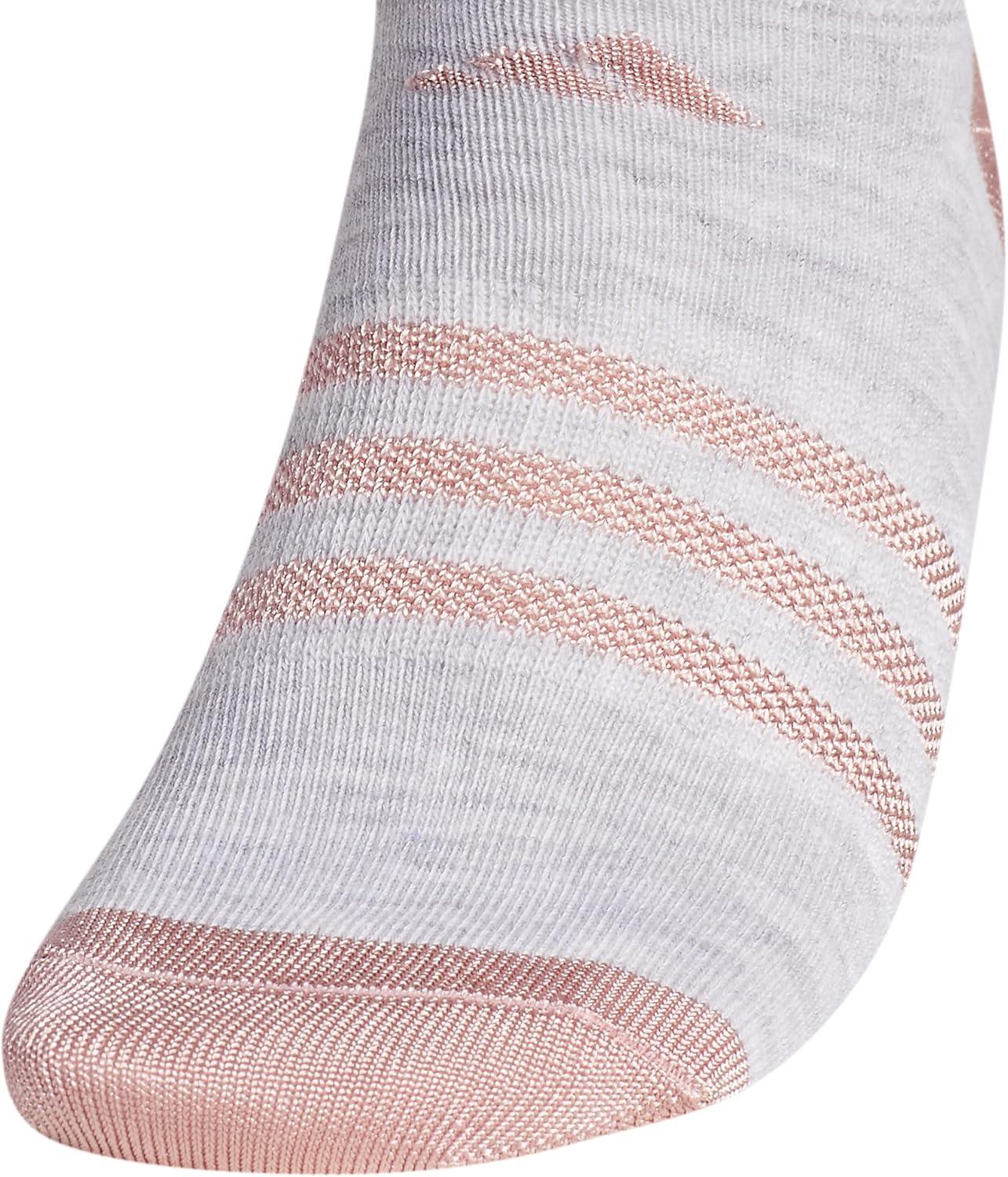 image:imageadidas Kids Superlite No Show Socks for Boys amp Girls 6 Pairs LightweightCool Light HeatherWhiteBlack Shiny NylonGirls