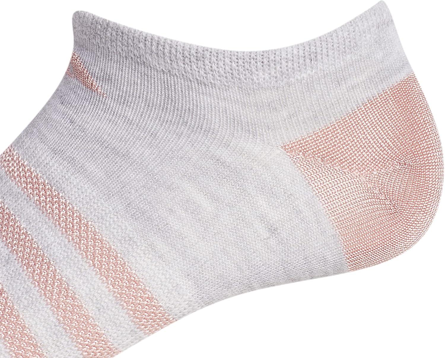 image:imageadidas Kids Superlite No Show Socks for Boys amp Girls 6 Pairs LightweightCool Light HeatherWhiteBlack Shiny NylonGirls