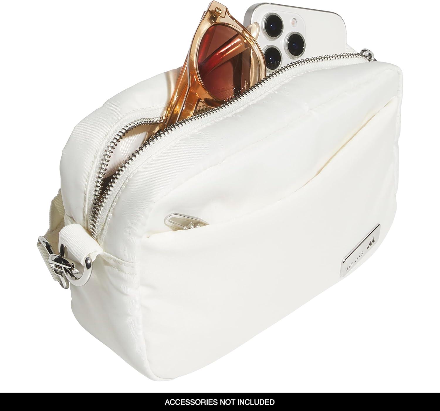 image:imageadidas Luxe Crossbody Premium Shoulder BagOff WhiteSilver Metallic