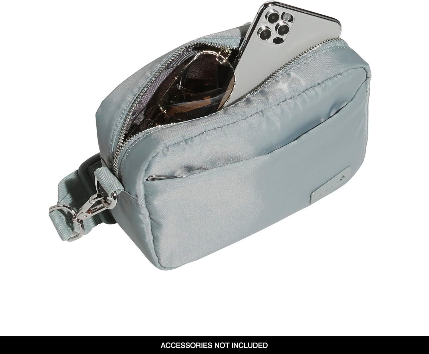 image:imageadidas Luxe Crossbody Premium Shoulder BagWonder Sage GreenSilver Metallic