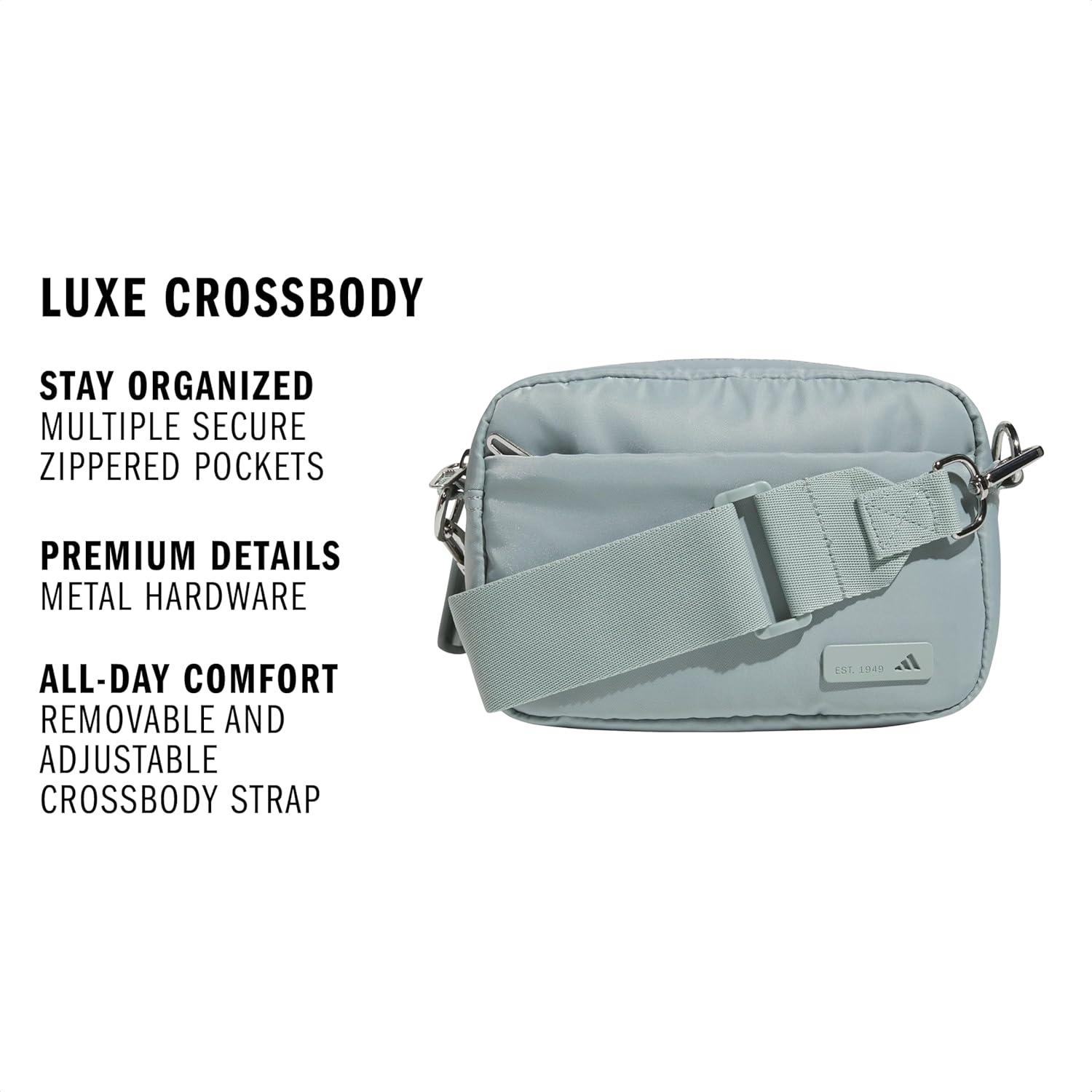 image:imageadidas Luxe Crossbody Premium Shoulder BagWonder Sage GreenSilver Metallic
