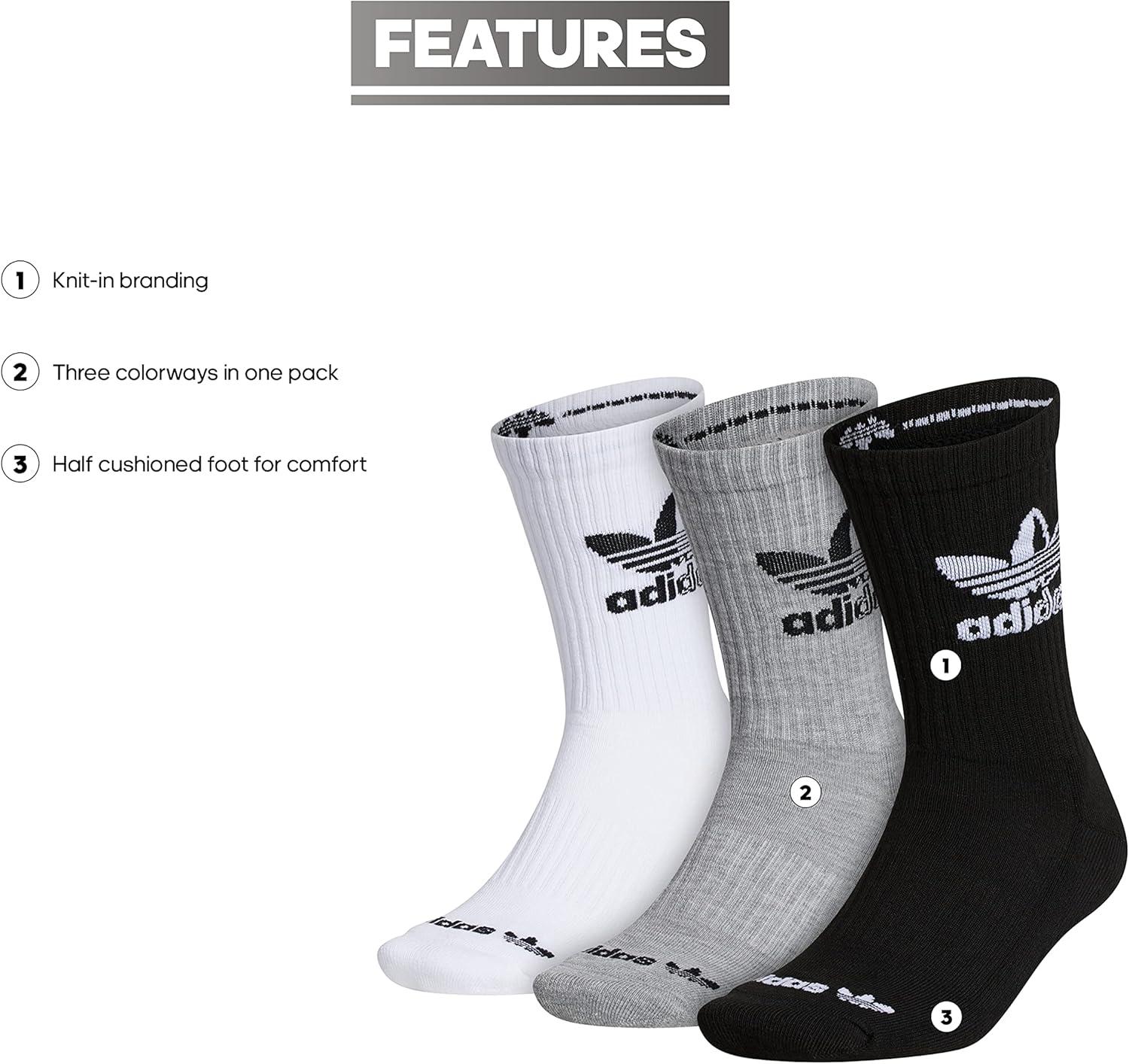 image:imageadidas Originals unisexadult Mens Originals Passport 3pack CrewBlackHeather GreyWhite