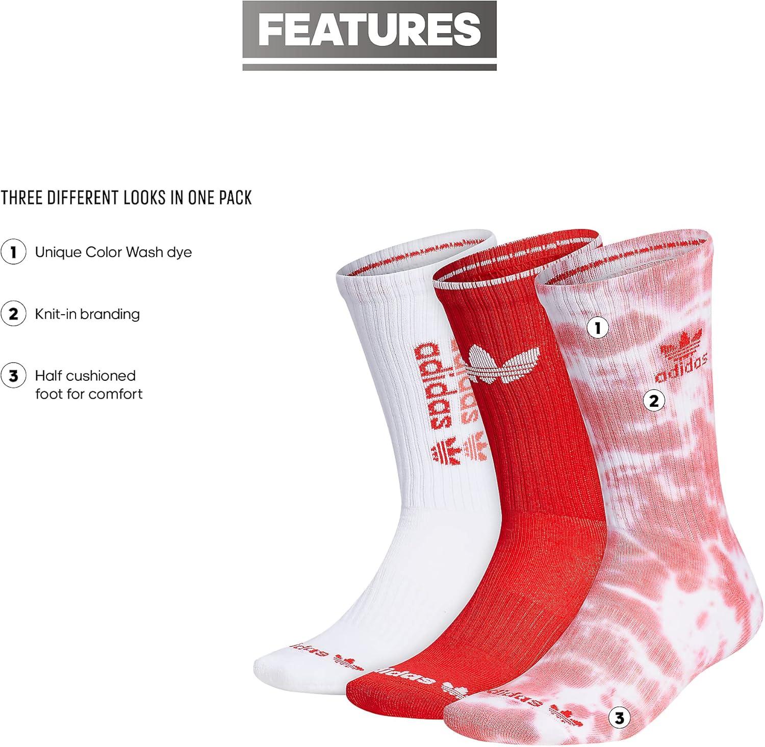 image:imageadidas Originals unisexadult Mens Originals Passport 3pack CrewSemi Turbo PinkWhiteVivid Red