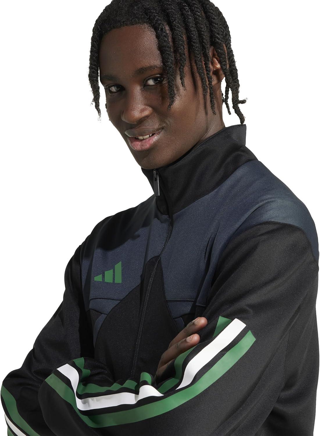 image:imageadidas mens House of Tiro Nations Pack Track TopBlackDark GreyCollegiate Green