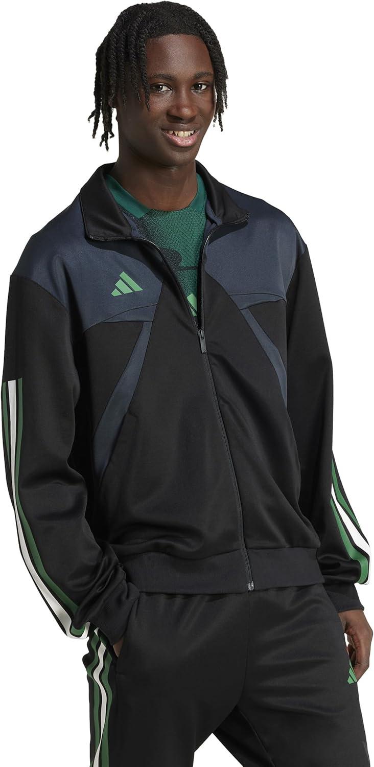 image:imageadidas mens House of Tiro Nations Pack Track TopBlackDark GreyCollegiate Green