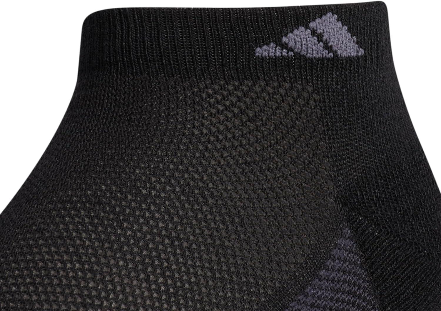 image:imageadidas mens Superlite Low Cut Ankle Socks 3 Pairs Striped LightweightBlackNight GreyOnix Grey