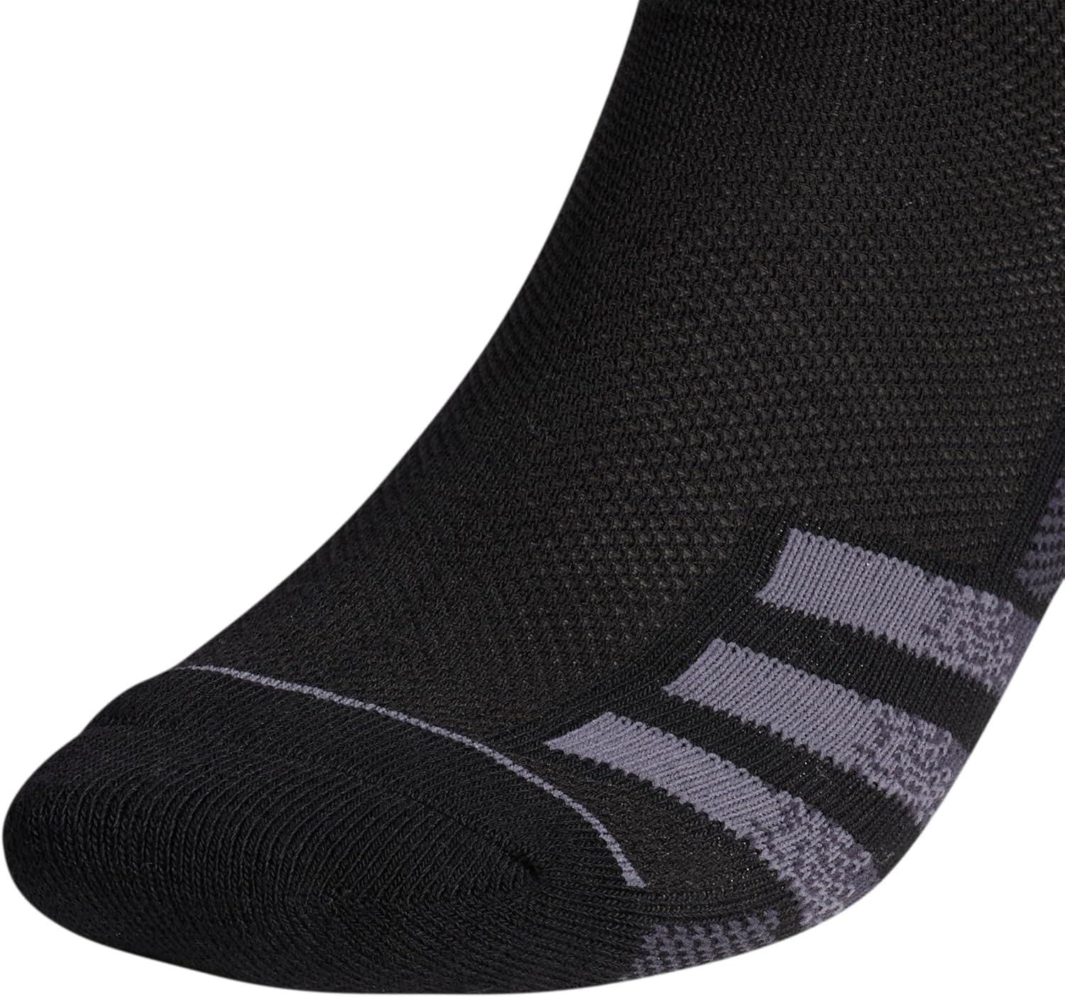 image:imageadidas mens Superlite Low Cut Ankle Socks 3 Pairs Striped LightweightBlackNight GreyOnix Grey