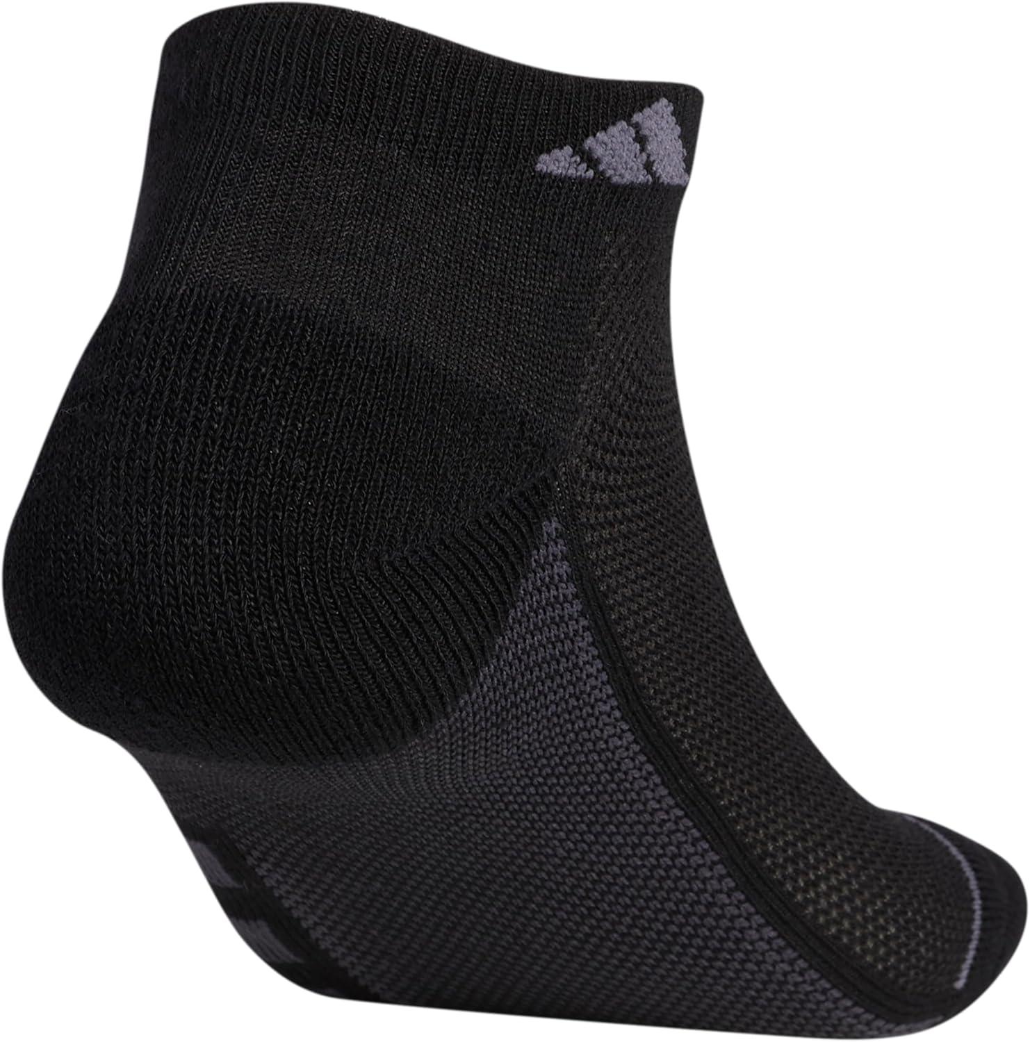 image:imageadidas mens Superlite Low Cut Ankle Socks 3 Pairs Striped LightweightBlackNight GreyOnix Grey
