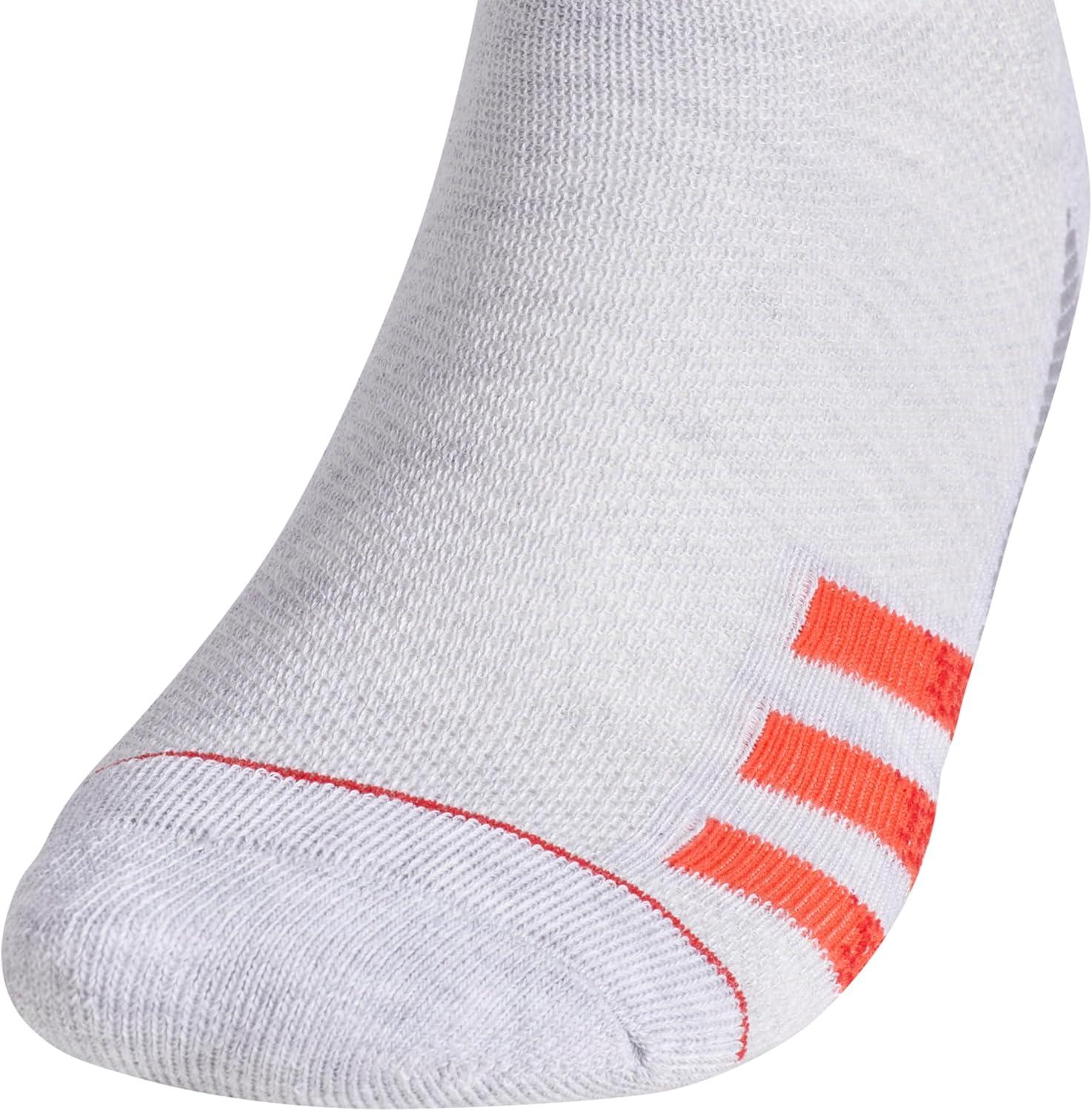 image:imageadidas mens Superlite Low Cut Ankle Socks 3 Pairs Striped LightweightCool Light HeatherBetter ScarletBright Red