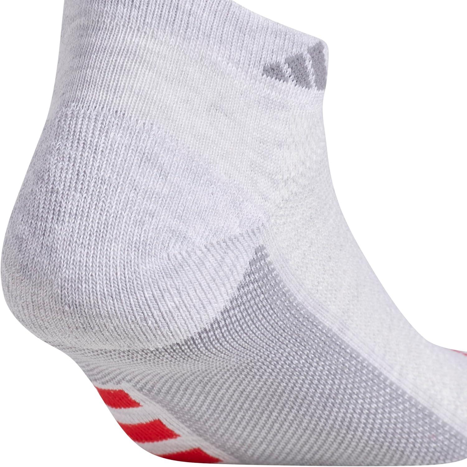 image:imageadidas mens Superlite Low Cut Ankle Socks 3 Pairs Striped LightweightCool Light HeatherBetter ScarletBright Red