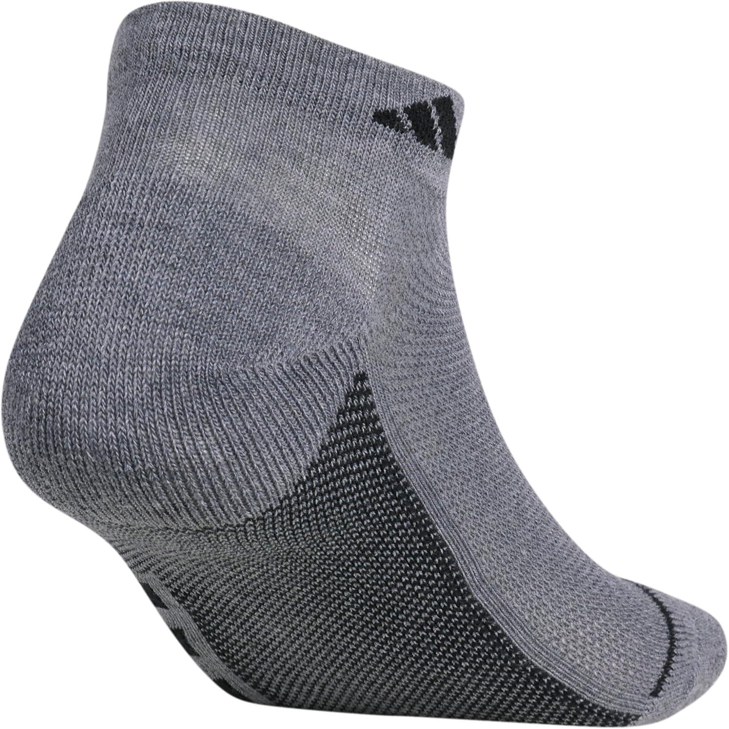 image:imageadidas mens Superlite Low Cut Ankle Socks 3 Pairs Striped LightweightHeather Dark GreyBlackNight Grey