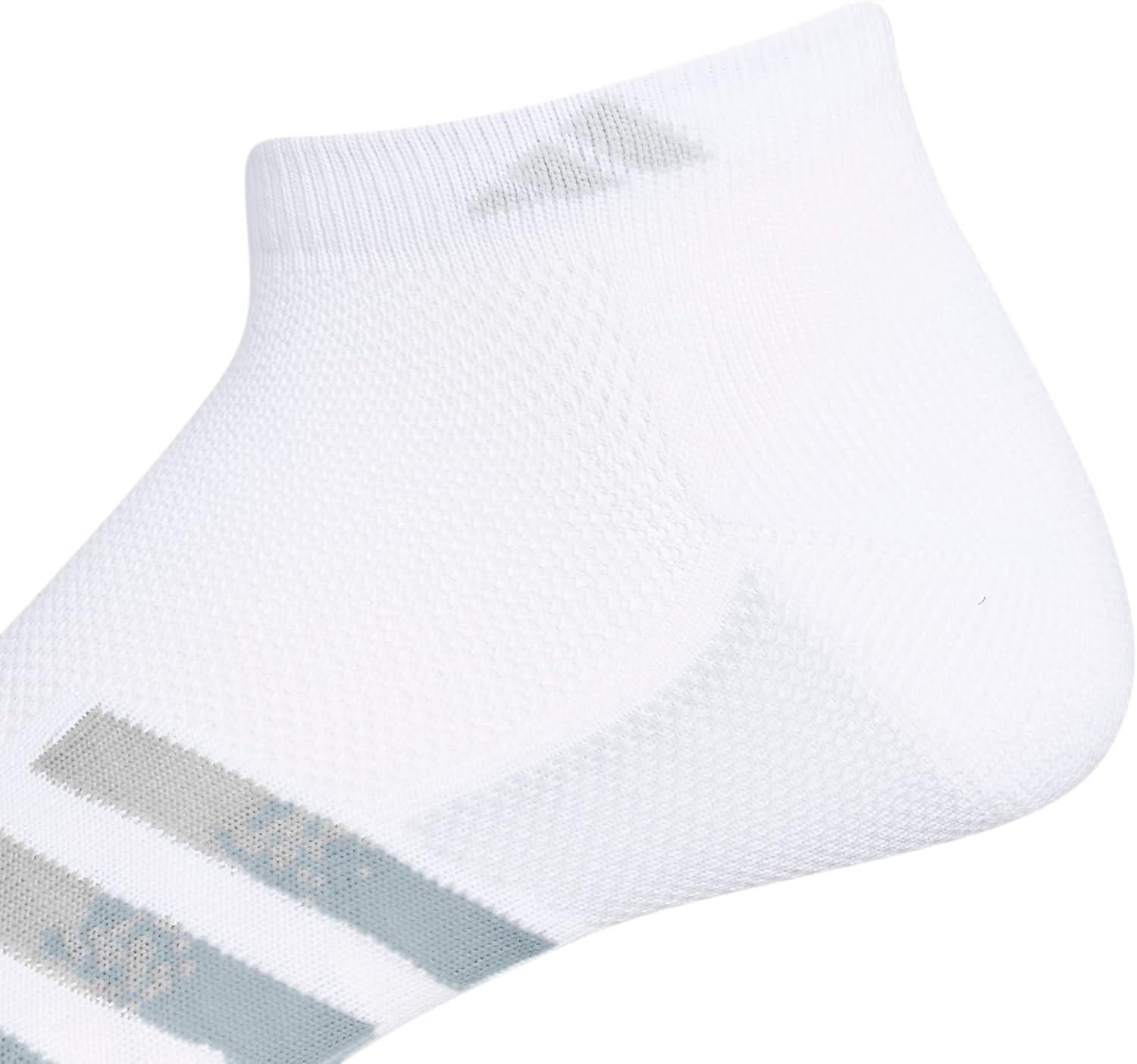 image:imageadidas mens Superlite Low Cut Ankle Socks 3 Pairs Striped LightweightWhiteClear Onix GreyClear Grey