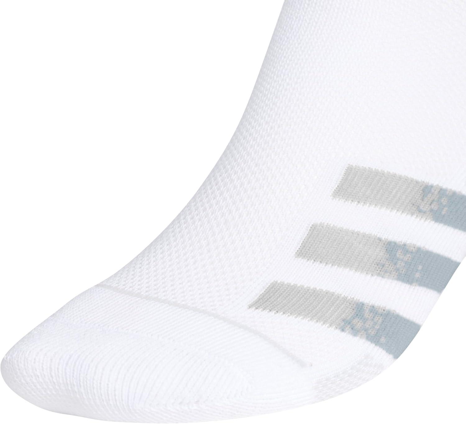 image:imageadidas mens Superlite Low Cut Ankle Socks 3 Pairs Striped LightweightWhiteClear Onix GreyClear Grey