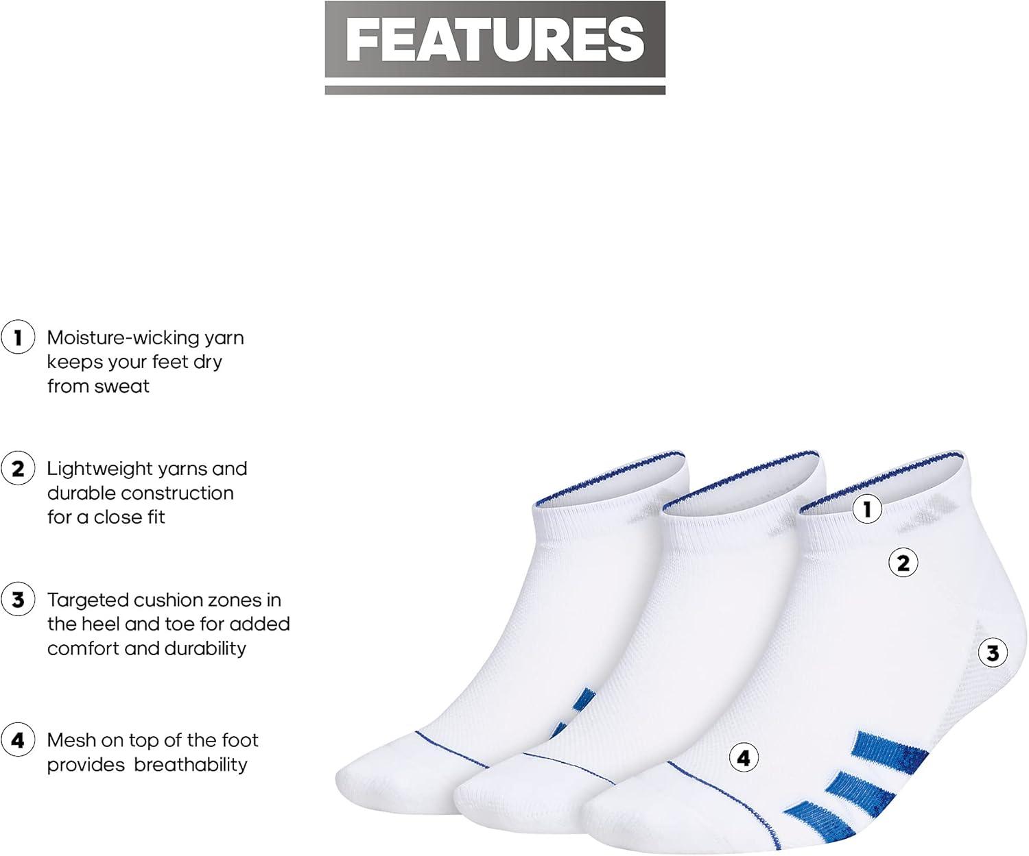 image:imageadidas mens Superlite Low Cut Ankle Socks 3 Pairs Striped LightweightWhiteTeam Royal BlueGlory Blue