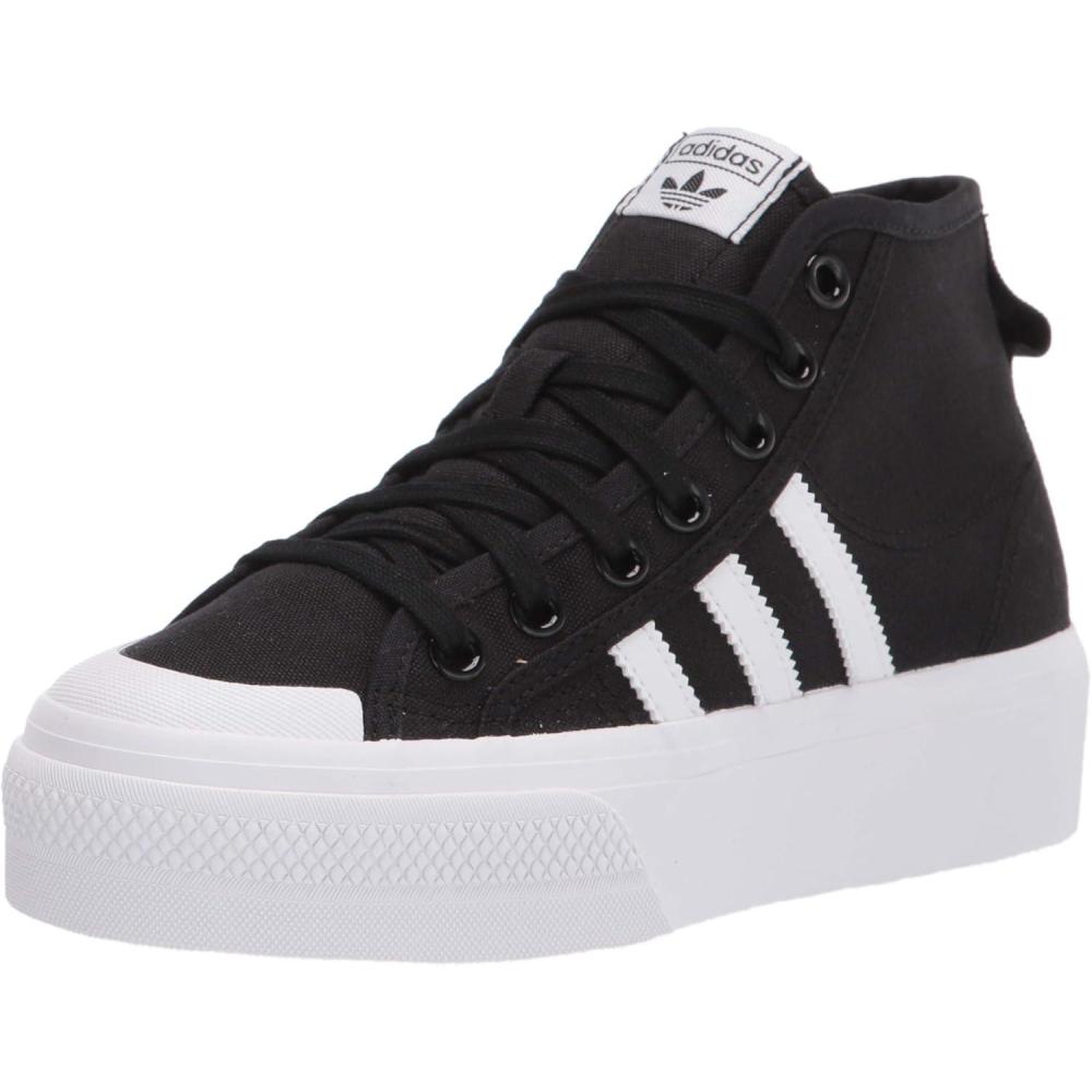 image:imageAdidas Originals Womens Nizza Platform MidBlackWhiteWhite