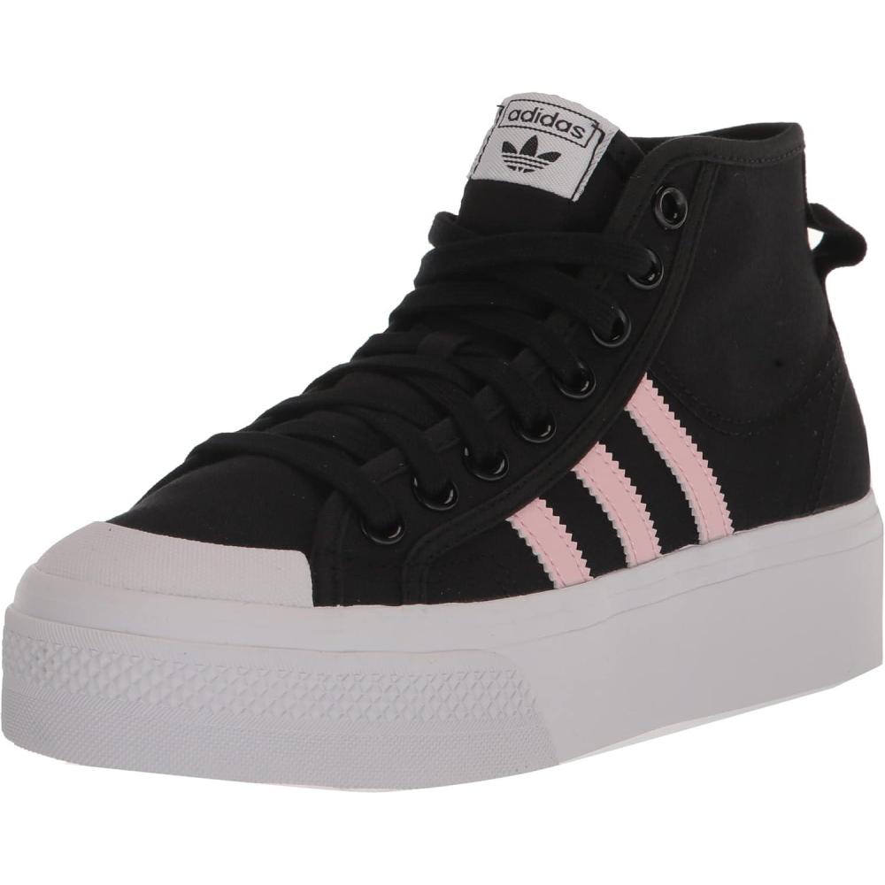 image:imageAdidas UnisexChild Nizza Platform MidSneakerBlackClear PinkWhite