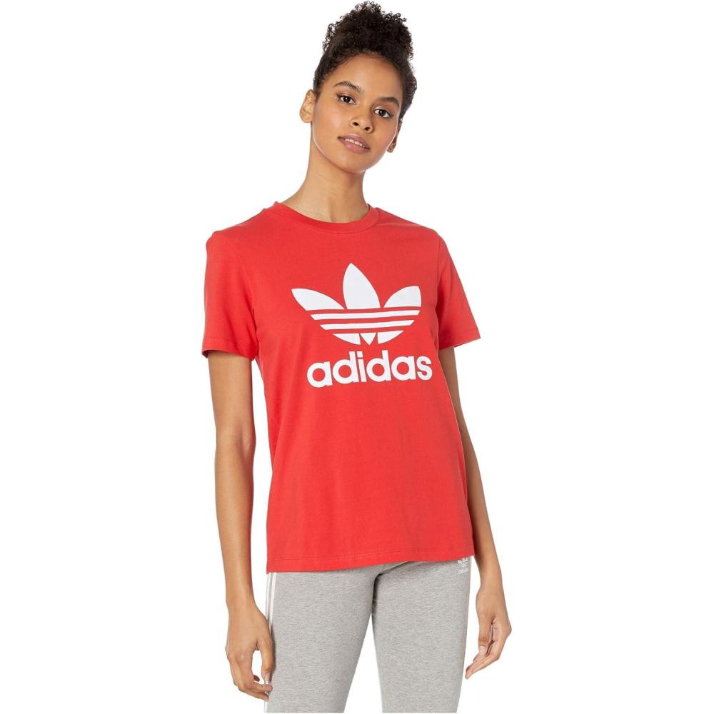 image:imageadidas Originals womens Trefoil TShirtLush RedWhite
