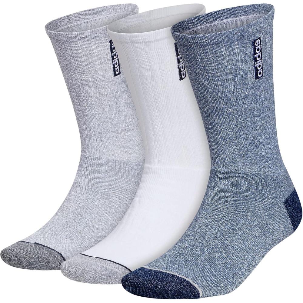 image:imageadidas mens Classic Cushioned 20 3pack Crew DiscontinuedWonder Steel BlueClear Onix GreyWhite