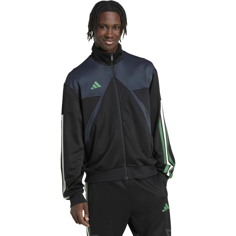image:imageadidas mens House of Tiro Nations Pack Track TopBlackDark GreyCollegiate Green