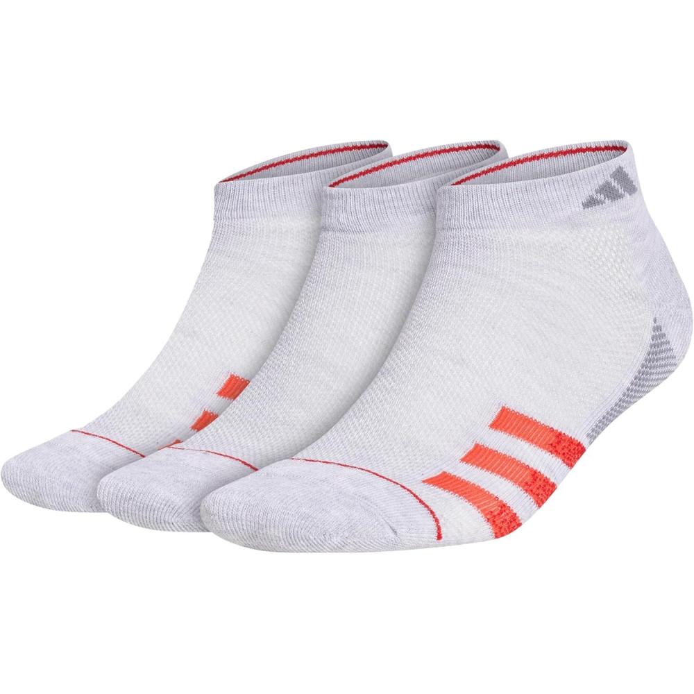 image:imageadidas mens Superlite Low Cut Ankle Socks 3 Pairs Striped LightweightCool Light HeatherBetter ScarletBright Red