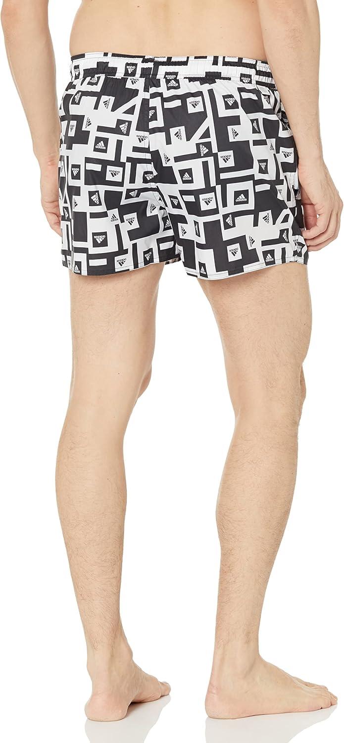 image:imageAdidas Mens Very Short Length Graphic Swim ShortsBlackWhite