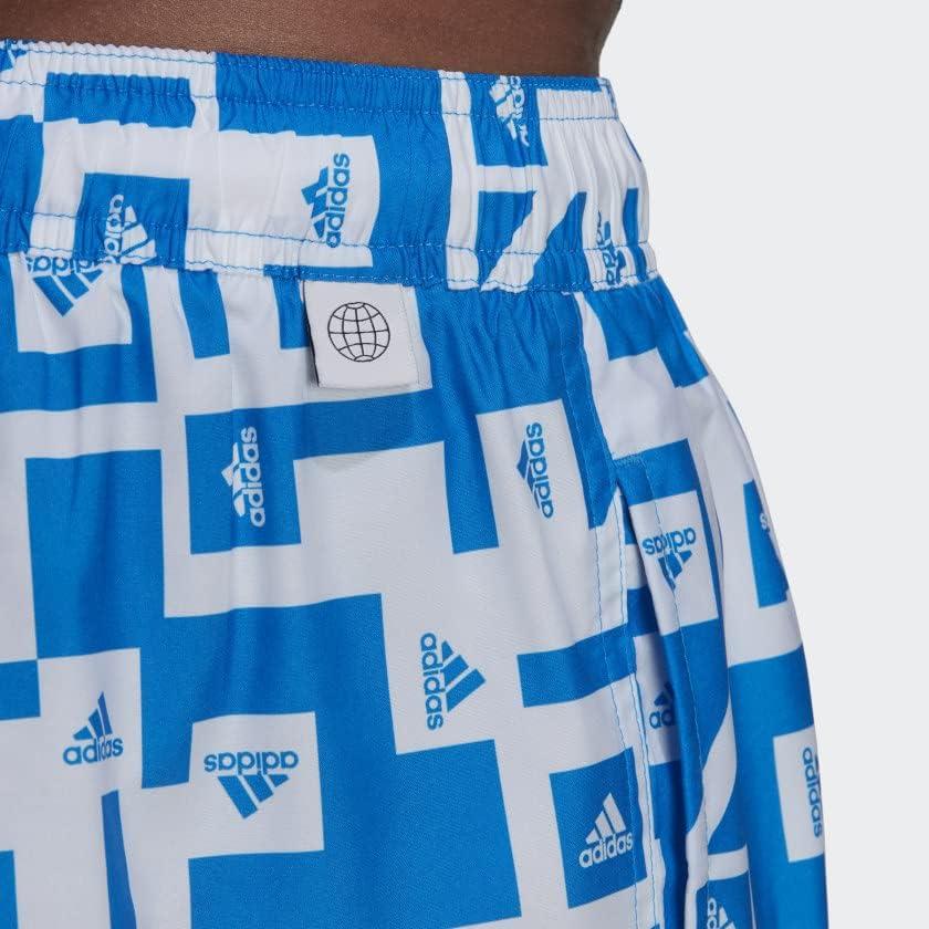 image:imageAdidas Mens Very Short Length Graphic Swim ShortsBlue RushWhite
