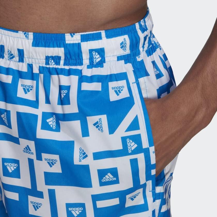 image:imageAdidas Mens Very Short Length Graphic Swim ShortsBlue RushWhite