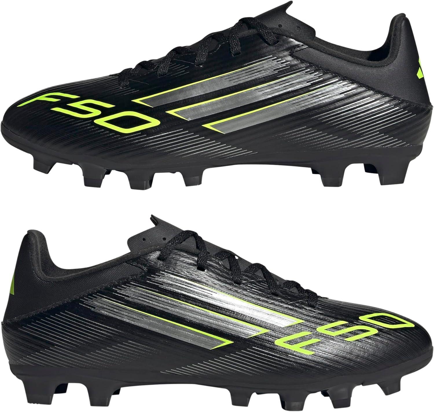 image:imageAdidas UnisexAdult F50 Club Firm GroundMulti GroundBlackIron MetallicLucid Lemon