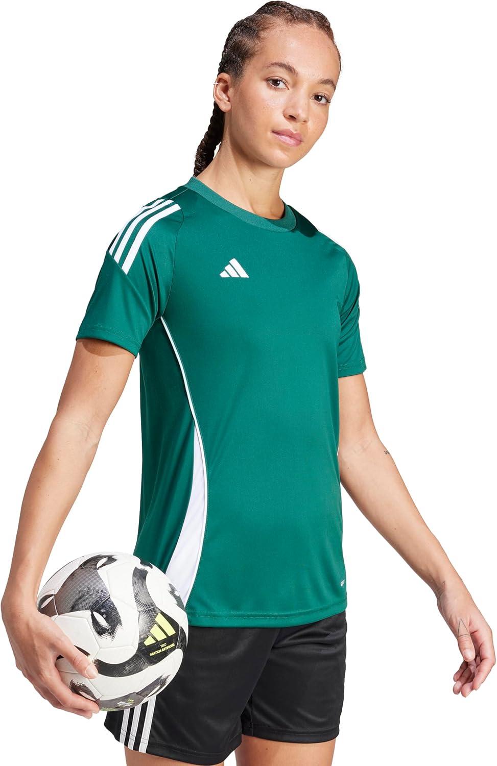 image:imageAdidas Womens Tiro 24 JerseyDark GreenWhite