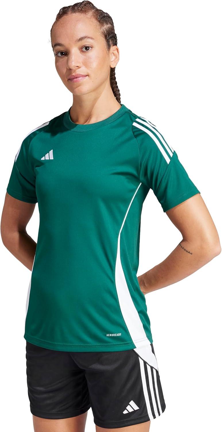 image:imageAdidas Womens Tiro 24 JerseyDark GreenWhite