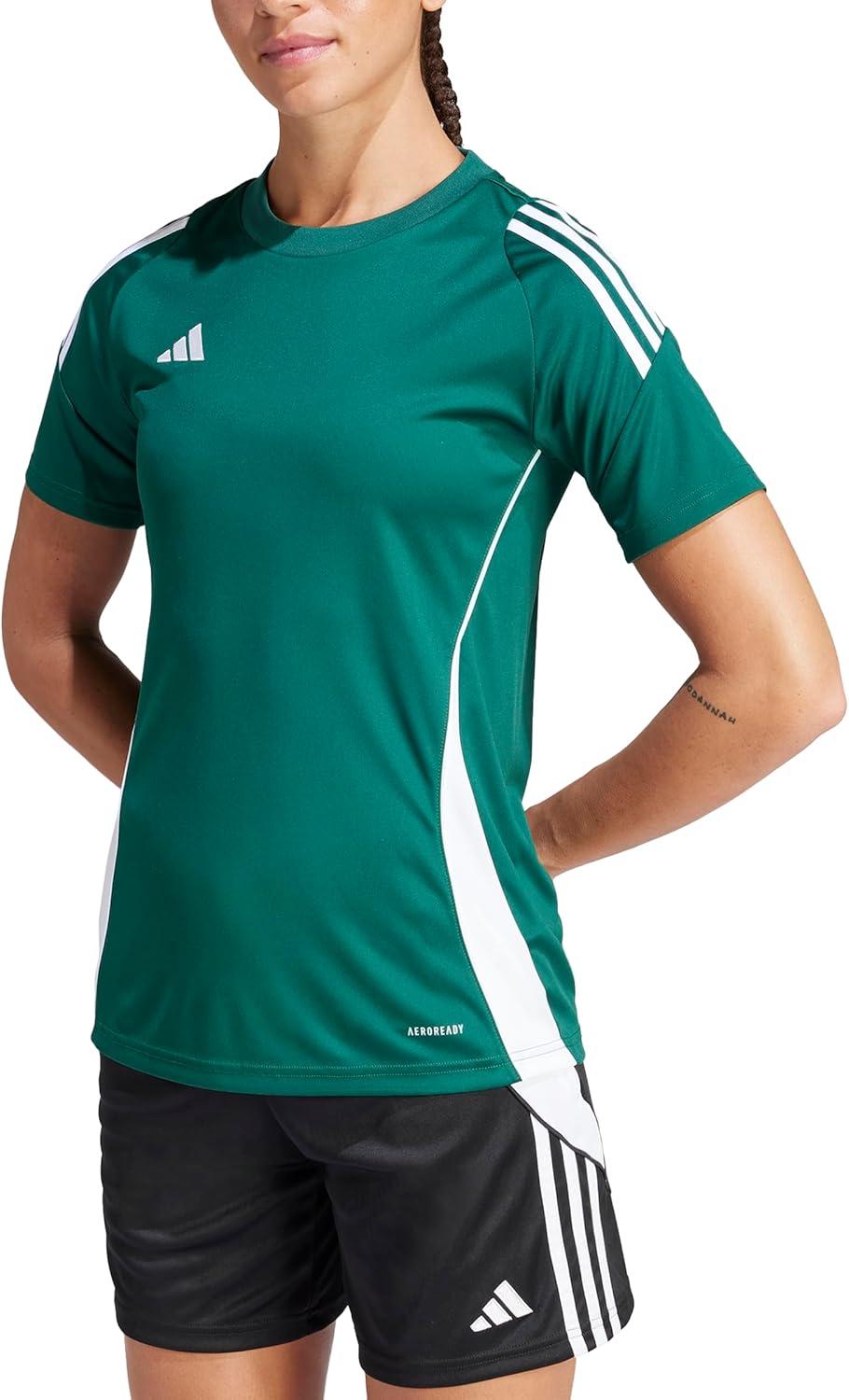 image:imageAdidas Womens Tiro 24 JerseyDark GreenWhite