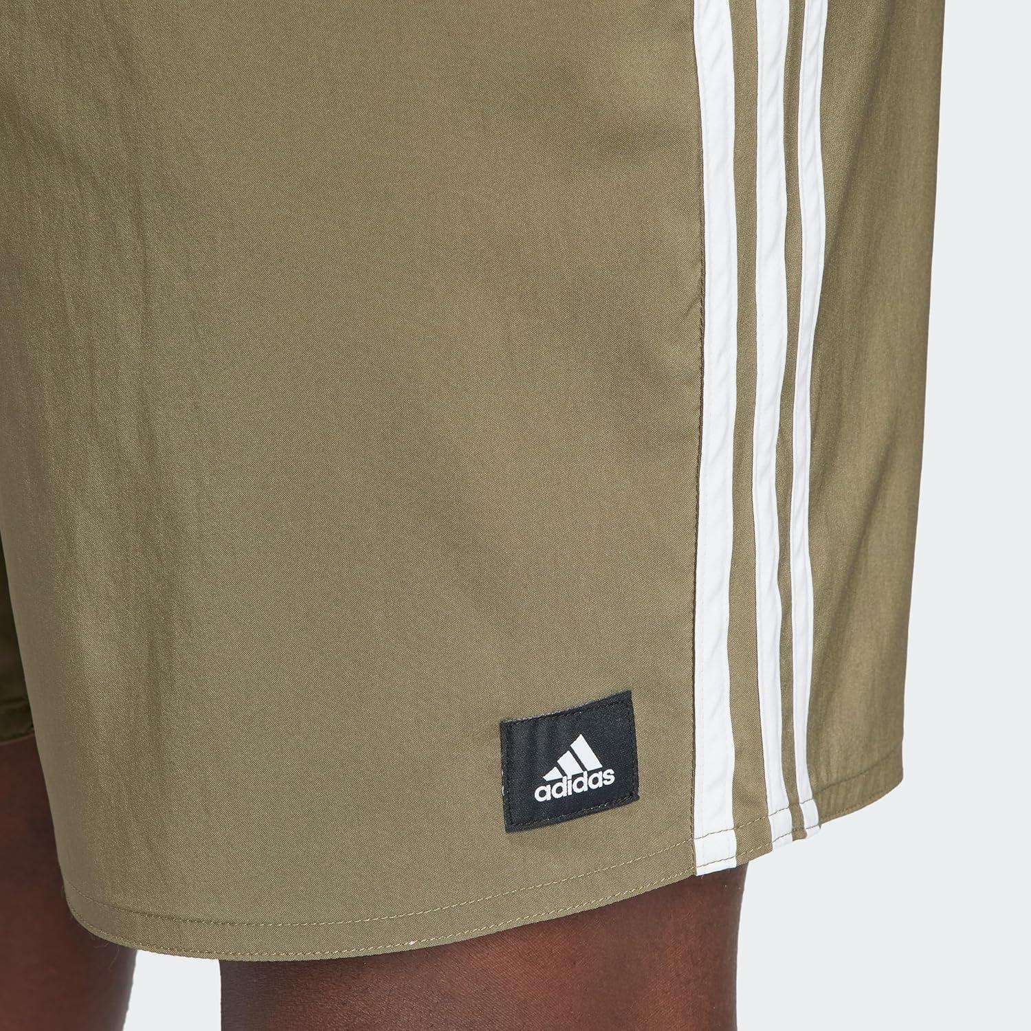 image:imageadidas 3Stripes Classics 19 Swim ShortsOlive StrataWhite