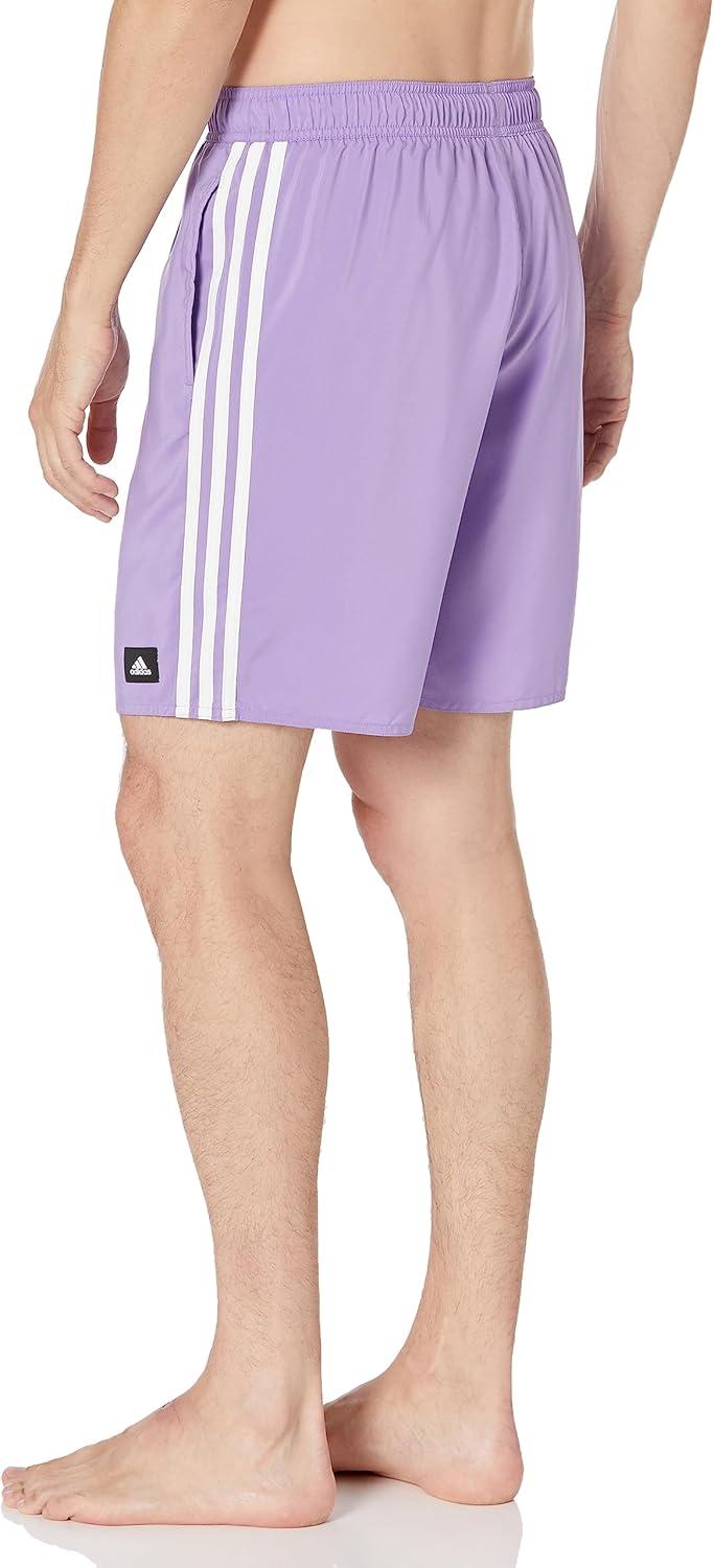 image:imageadidas 3Stripes Classics 19 Swim ShortsViolet FusionWhite