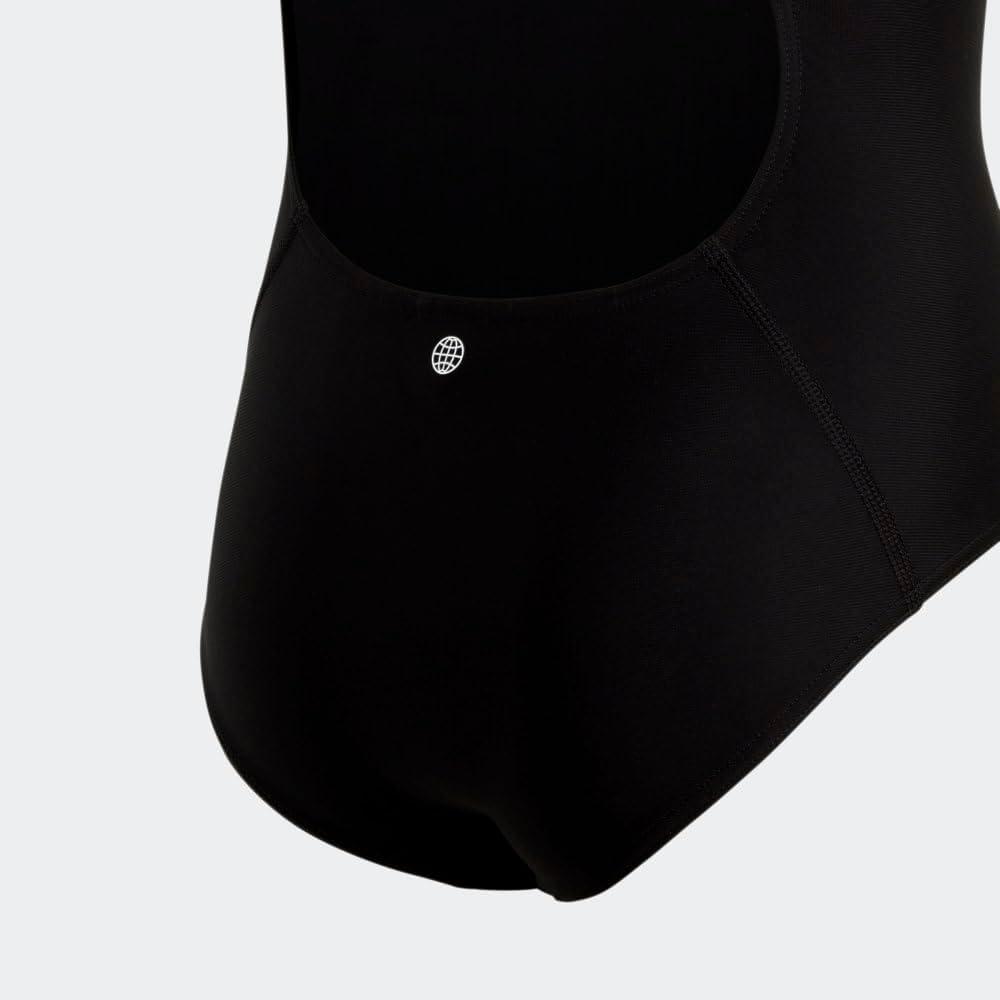 image:imageadidas Girls Solid Small Logo SwimsuitBlackWhite