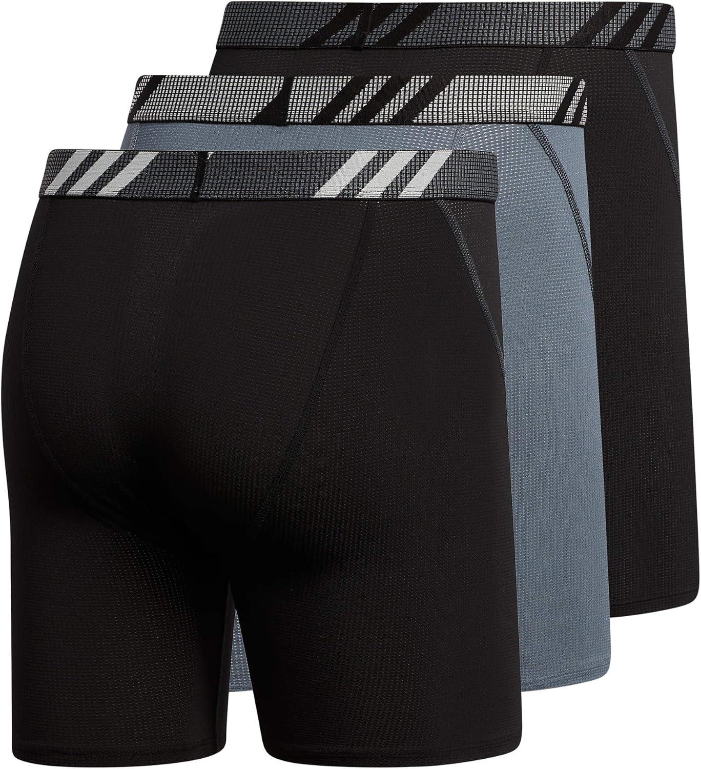 image:imageadidas Mens Sport Performance Mesh Boxer Brief Underwear 3Pack DISCONTINUEDBlackOnix GreyBlack