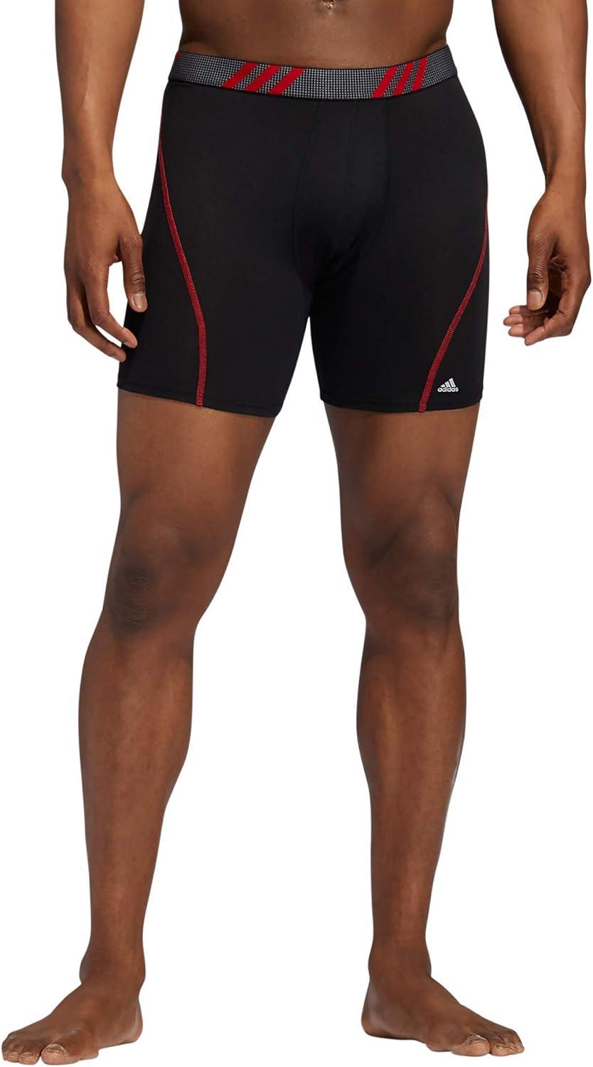 image:imageadidas Mens Sport Performance Mesh Boxer Brief Underwear 3Pack DISCONTINUEDBlackScarlet RedOnix Grey