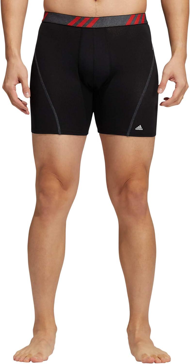 image:imageadidas Mens Sport Performance Mesh Boxer Brief Underwear 3Pack DISCONTINUEDBlackVivid RedCrew Blue